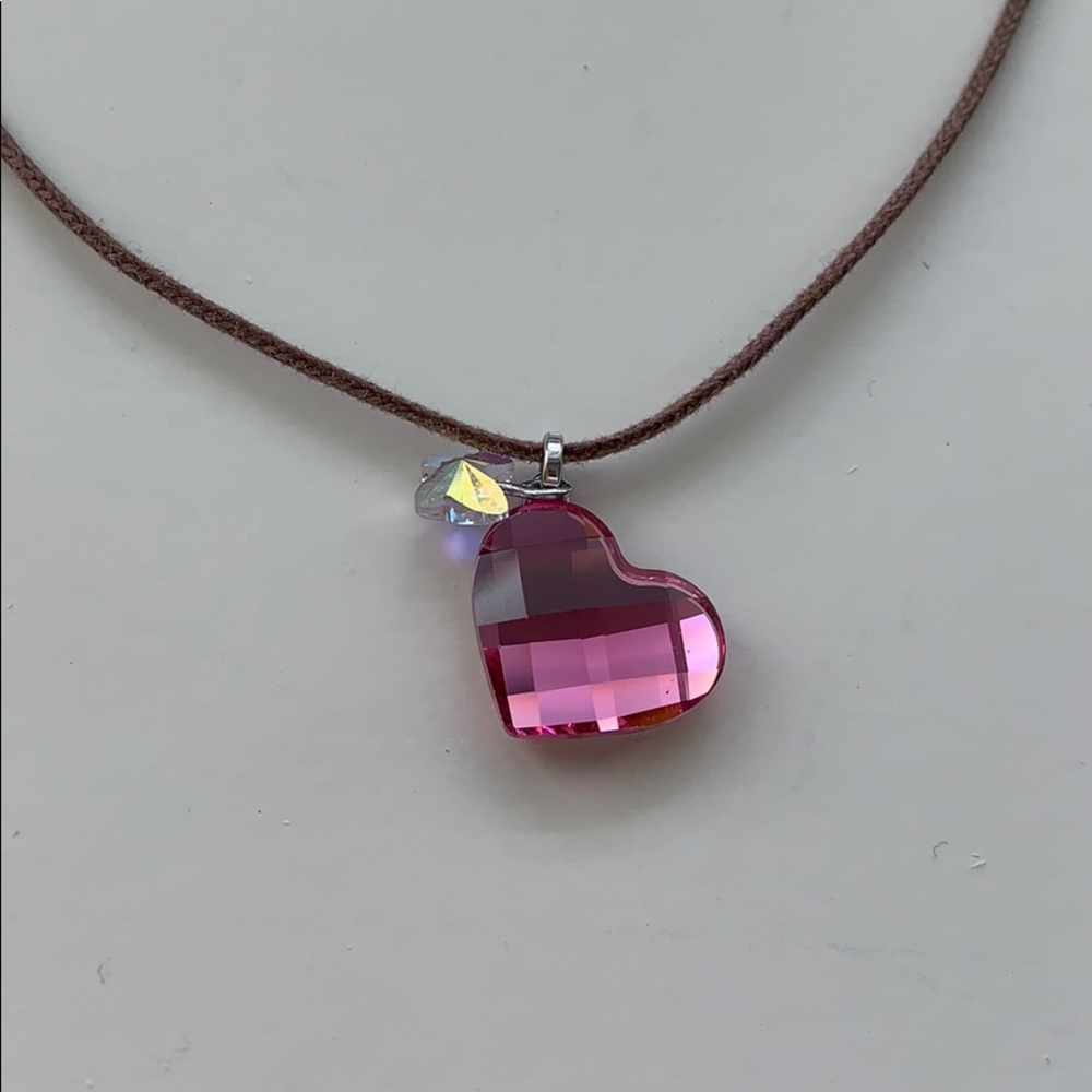 Swarvoski Pink Heart with Butterfly Necklace